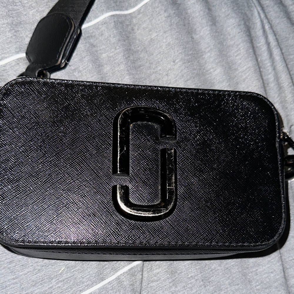 Black Crossbody Bag with Logo